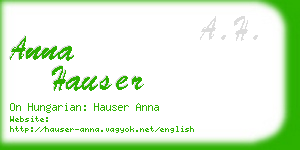 anna hauser business card